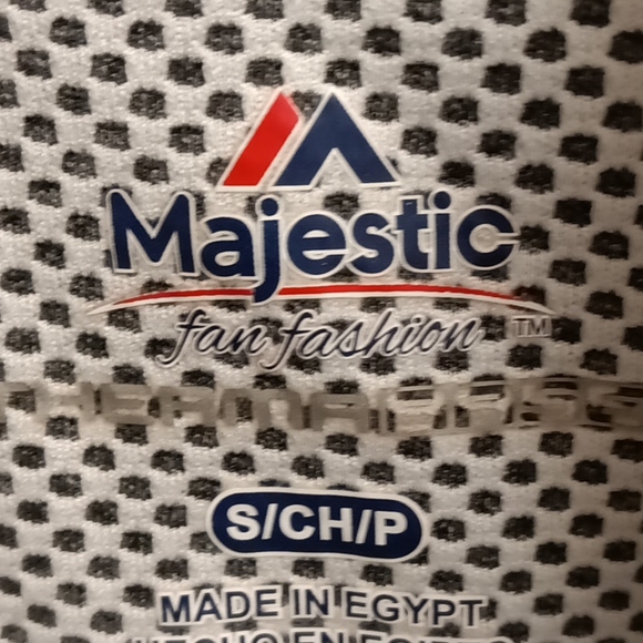 Majestic fan fashion weaved gray & white long sleeve athletic jacket Size S/CH/P - Picture 2 of 3